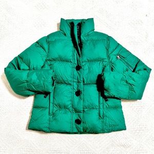LL Bean Green Puffer Jacket Womens Size XS
